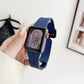 Frendorf | Für Apple Watch SE 2022 40mm Magnetische Quadratische Schnalle Silikon Armband (Mitternachtsblau)