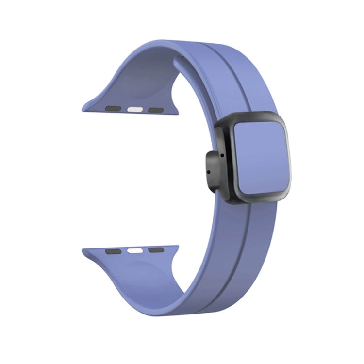 Frendorf | Für Apple Watch SE 2022 40mm Magnetische Quadratische Schnalle Silikon Uhrband (Flieder Lila)