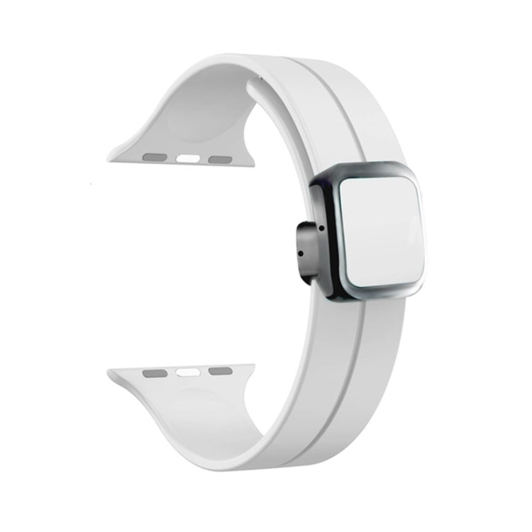 Frendorf | Für Apple Watch SE 40mm Magnetische Quadratische Schnalle Silikon Uhrenarmband (Weiß)