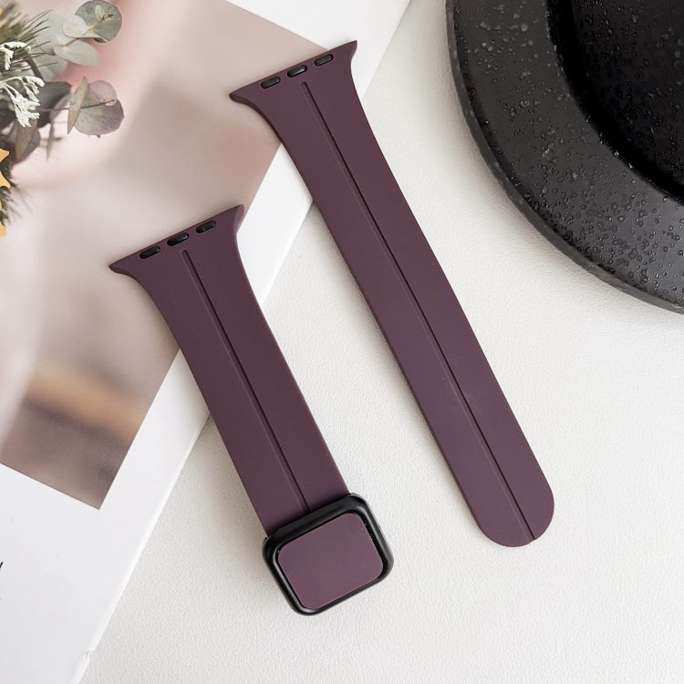 Frendorf | Für Apple Watch SE 40mm Magnetische Quadratische Schnalle Silikon Uhrband (Fruchtlila)