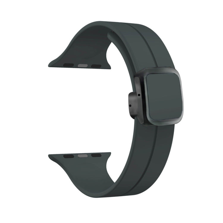 Frendorf | Für Apple Watch SE 40mm Magnetische Quadratische Schnalle Silikon Uhrband (Dunkelgrau)