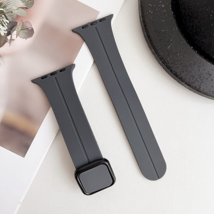 Frendorf | Für Apple Watch SE 40mm Magnetische Quadratische Schnalle Silikon Uhrband (Dunkelgrau)