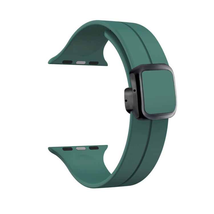 Frendorf | Für Apple Watch SE 40mm Magnetische Quadratische Schnalle Silikon Uhrenarmband (Kieferngrün)