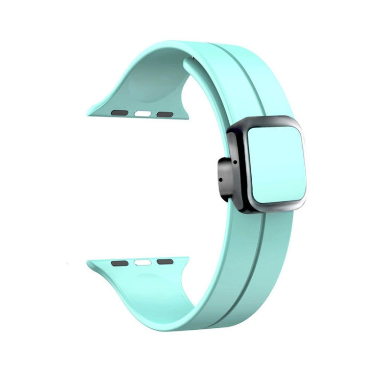 Frendorf | Für Apple Watch Series 4 40mm Magnetische quadratische Schnalle Silikon Armband (Saphir Blau)