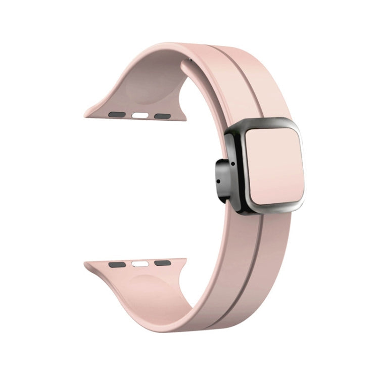 Frendorf | Für Apple Watch 42mm Magnetische Quadratische Schnalle Silikon Armband (Sandrosa)