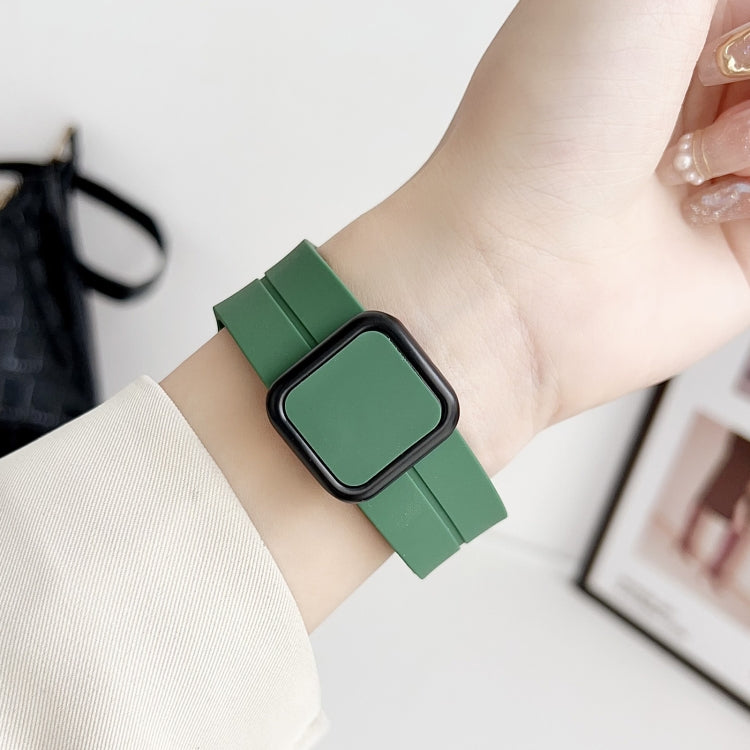 Frendorf | Für Apple Watch Series 2 42mm Magnetische Quadratische Schnalle Silikon Uhrenarmband (Weinrot)