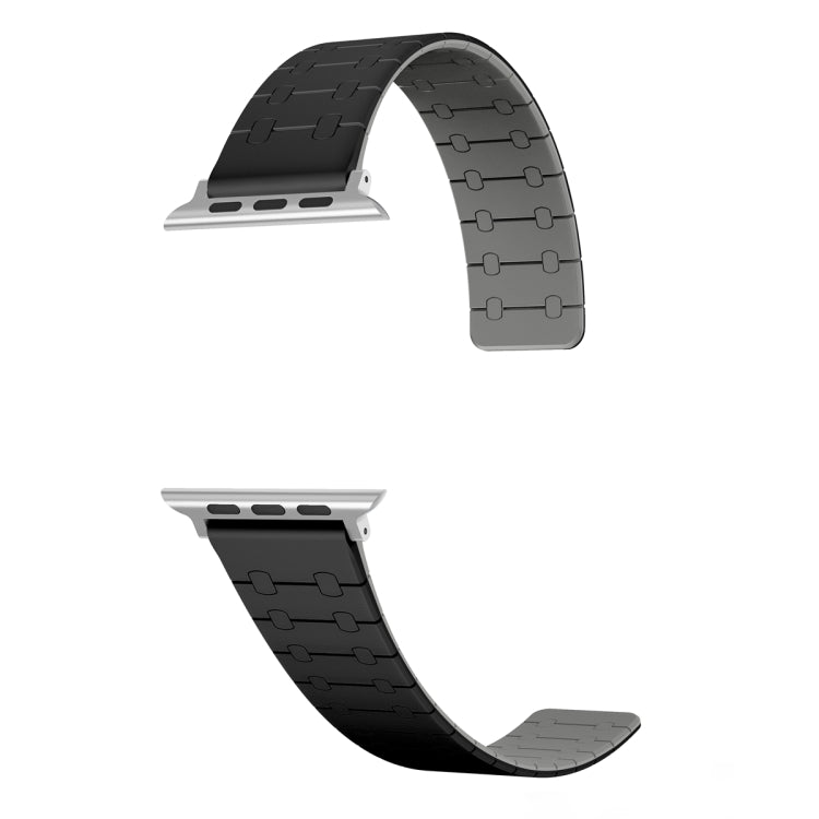 Frerndorf | Für Apple Watch Ultra 2 49mm Zwei-Farben-Loop-Magnet-Silikon-Uhrenarmband (Schwarz+Grau)