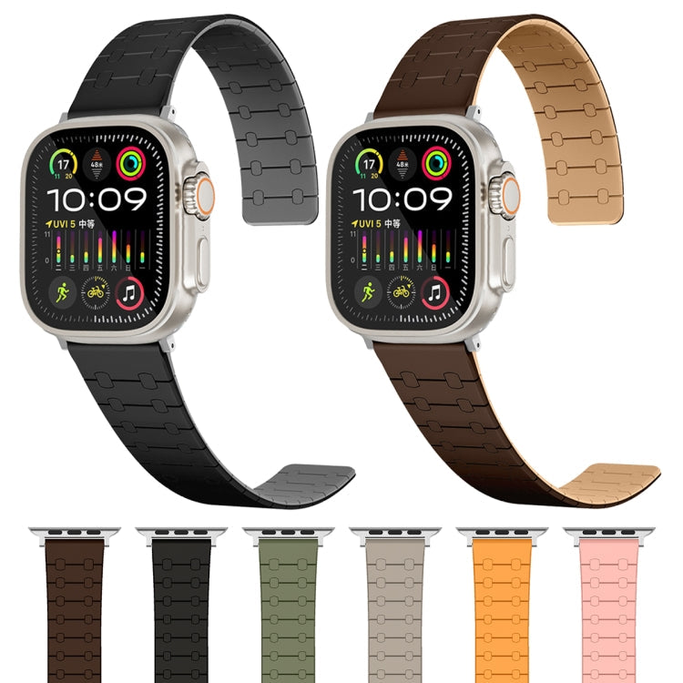 Frendorf | Für Apple Watch SE 40mm Zwei-Farben-Schlaufen-Magnetisches Silikon-Uhrenarmband (Grün+Grau)
