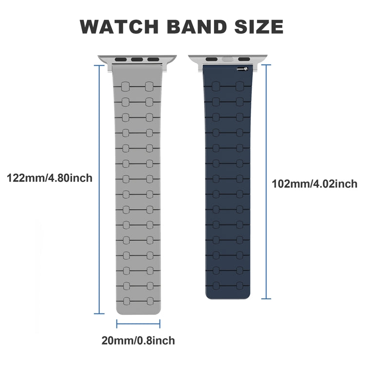 Frendorf | Für Apple Watch SE 40mm Zwei-Farben-Schlaufen-Magnetisches Silikon-Uhrenarmband (Grün+Grau)