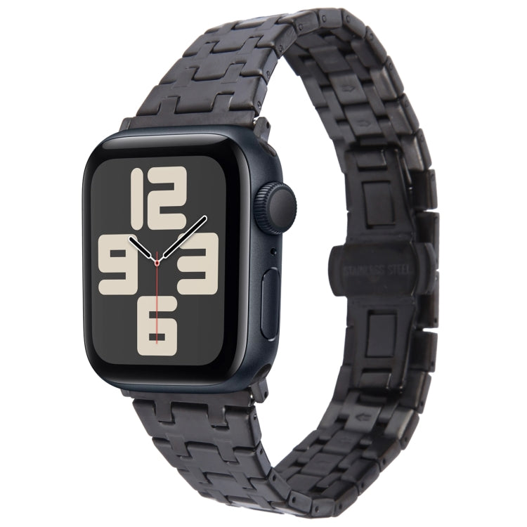 Frendorf | Für Apple Watch SE 2023 40mm Doppelt T Edelstahl Armband (Schwarz)