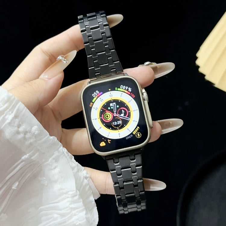 Frendorf | Für Apple Watch SE 2023 40mm Doppelt T Edelstahl Armband (Schwarz)