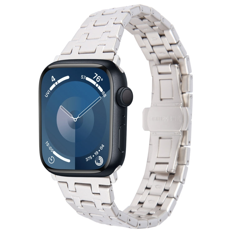 Frerndorf | Für Apple Watch Series 9 45mm Doppel-T Edelstahl Armband (Starlight)