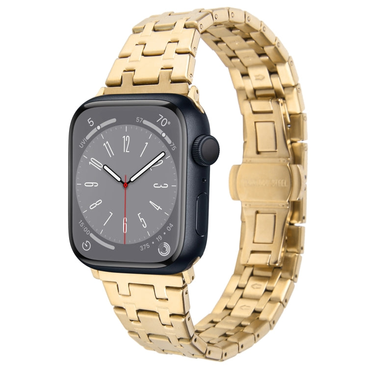 Frendorf | Für Apple Watch SE 2022 40mm Doppelt T Edelstahl Uhrband (Gold)