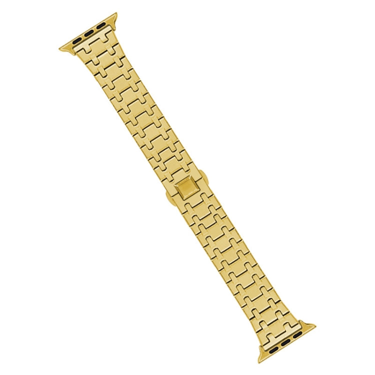 Frendorf | Für Apple Watch SE 2022 40mm Doppelt T Edelstahl Uhrband (Gold)