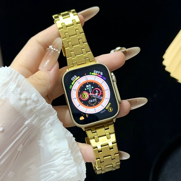 Frendorf | Für Apple Watch SE 2022 40mm Doppelt T Edelstahl Uhrband (Gold)
