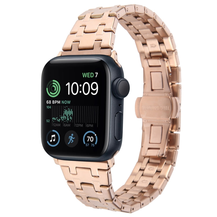 Frendorf | Für Apple Watch SE 40mm Double T Edelstahl Armband (Roségold)