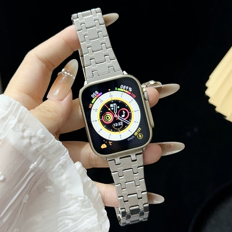 Frendorf | Für Apple Watch SE 40mm Doppelt T Edelstahl Armband (Silber)
