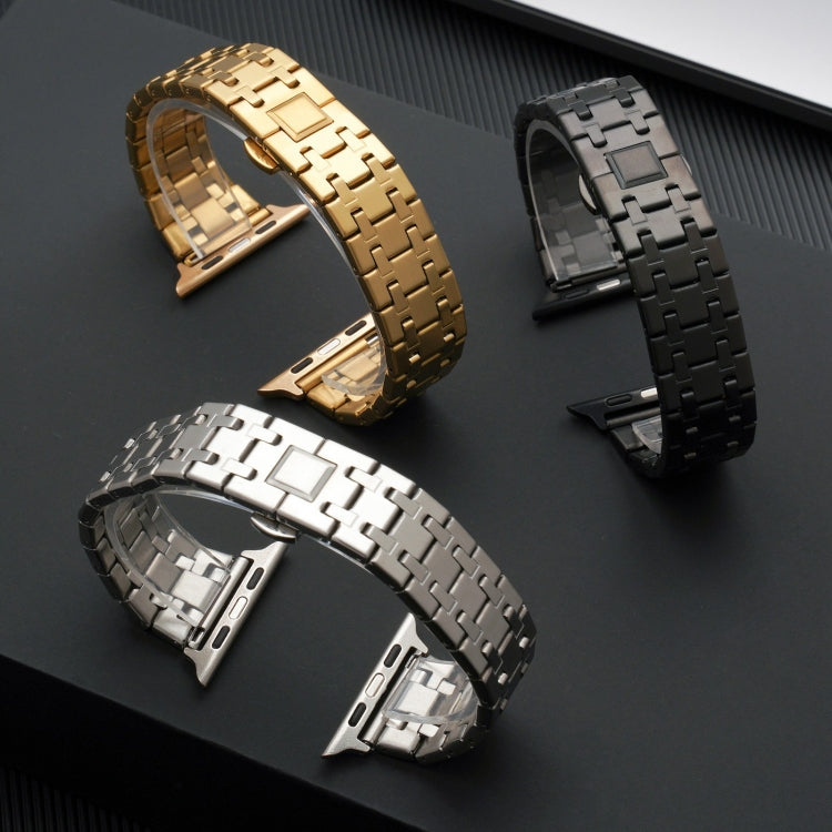 Frerndorf | Für Apple Watch Series 9 45mm Doppel-T Edelstahl Armband (Starlight)