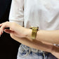 Frerndorf | Für Apple Watch Series 9 45mm Doppel-T Edelstahl Armband (Starlight)