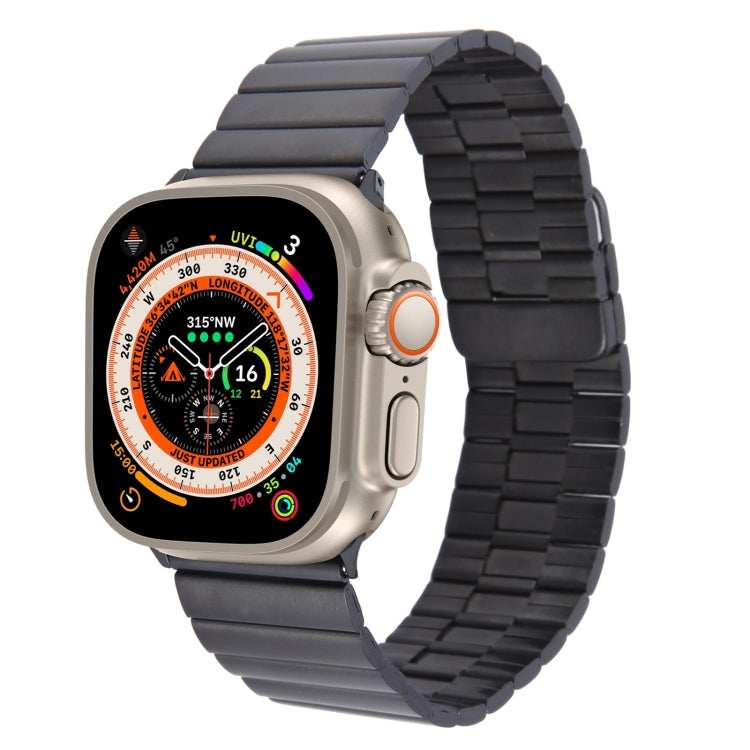 Frerndorf | Für Apple Watch Ultra 49mm Bambus Edelstahl Magnetische Armbänder (Schwarz)