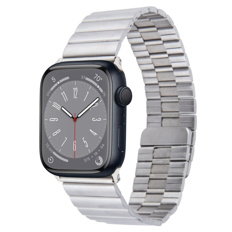 Frerndorf | Für Apple Watch Series 8 45mm Bambus Edelstahl Magnetische Armbanduhr (Silber)