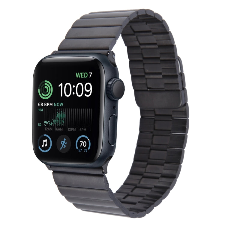 Frendorf | Für Apple Watch SE 2022 40mm Bambus Edelstahl Magnetisches Armband (Schwarz)