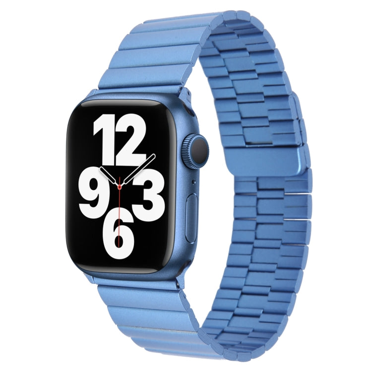 Frendorf | Für Apple Watch SE 40mm Bambus Edelstahl Magnetische Uhr Band (Blau)