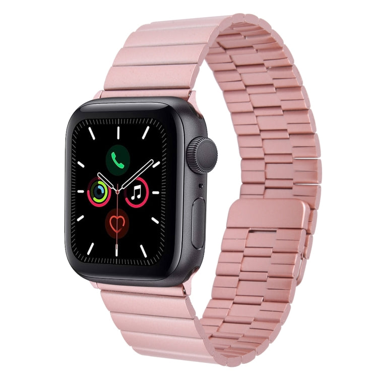 Frendorf | Für Apple Watch Series 5 44mm Bambus Edelstahl Magnetische Uhrband (Rosa)