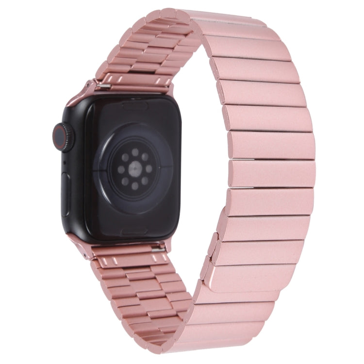 Frendorf | Für Apple Watch Series 5 44mm Bambus Edelstahl Magnetische Uhrband (Rosa)