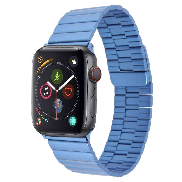 Frendorf | Für Apple Watch Series 4 44mm Bambus Edelstahl Magnet Armband (Blau)