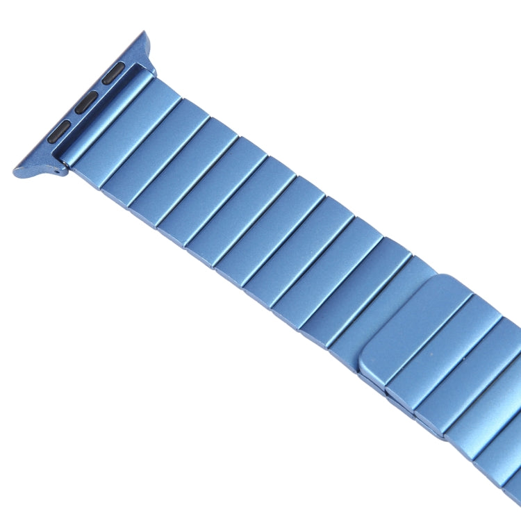 Frendorf | Für Apple Watch Series 4 44mm Bambus Edelstahl Magnet Armband (Blau)