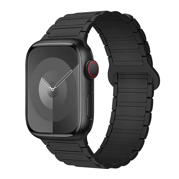Frendorf | Für Apple Watch SE 40mm I-förmiges magnetisches Silikon-Uhrenarmband (Schwarz)