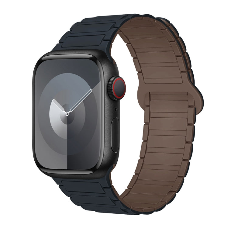 Frendorf | Für Apple Watch SE 40mm I-förmiges magnetisches Silikon-Uhrband (Mitternachtschokolade)