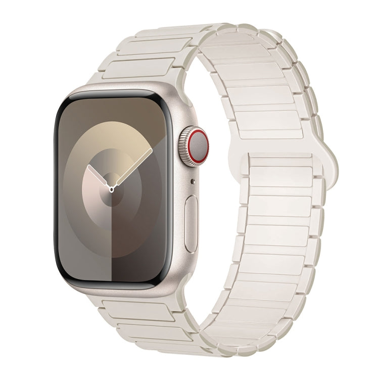 Frendorf | Für Apple Watch Series 4 40mm I-förmiges magnetisches Silikon-Uhrenband (Weißes Sternenlicht)
