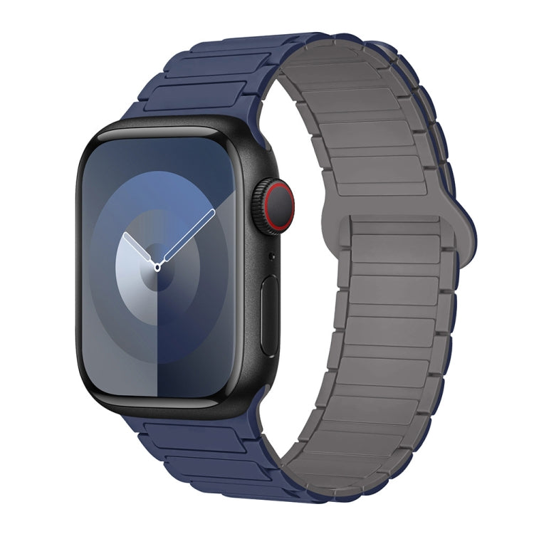 Frendorf | Für Apple Watch Series 4 40mm I-förmiges magnetisches Silikon-Armband (Indigo Grau)