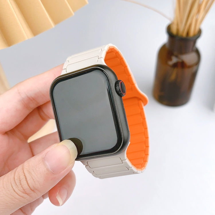 Frendorf | Für Apple Watch Series 4 40mm I-förmiges magnetisches Silikon-Uhrenband (Weißes Sternenlicht)