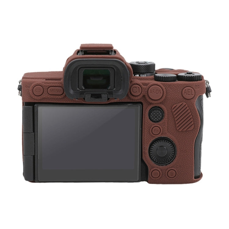 Frendorf | Voor Sony ILCE7RM5 / A7R5 Litchi Textuur Zacht Siliconen Beschermhoes (Koffie)