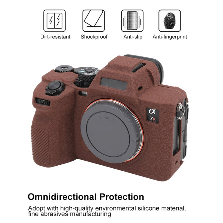 Frendorf | Voor Sony ILCE7RM5 / A7R5 Litchi Textuur Zacht Siliconen Beschermhoes (Koffie)
