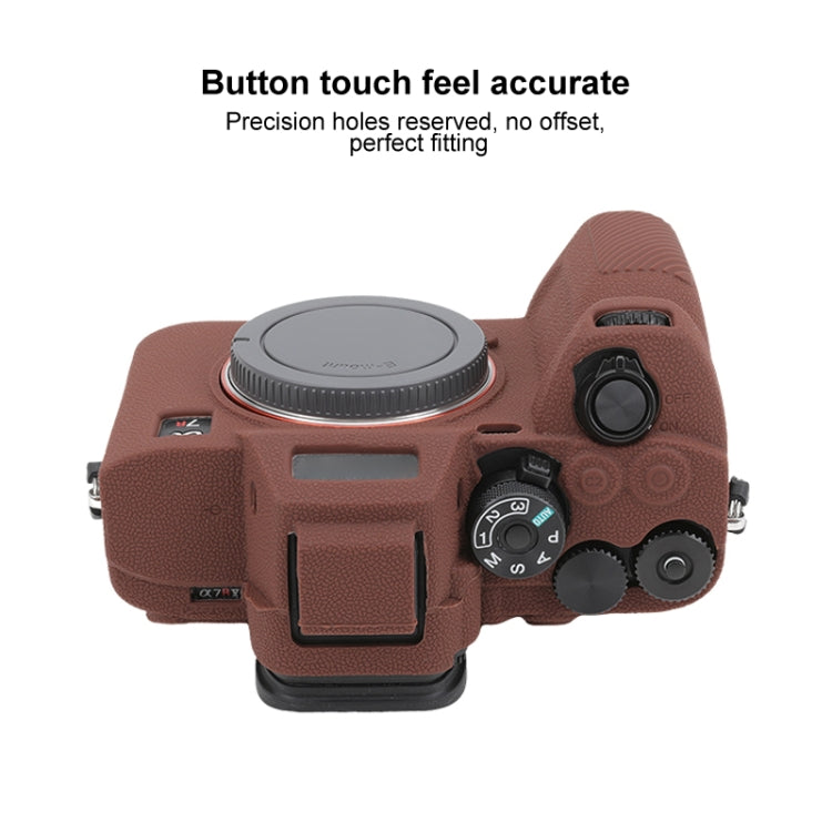 Frendorf | Voor Sony ILCE7RM5 / A7R5 Litchi Textuur Zacht Siliconen Beschermhoes (Koffie)