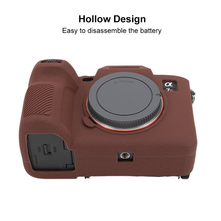Frendorf | Voor Sony ILCE7RM5 / A7R5 Litchi Textuur Zacht Siliconen Beschermhoes (Koffie)