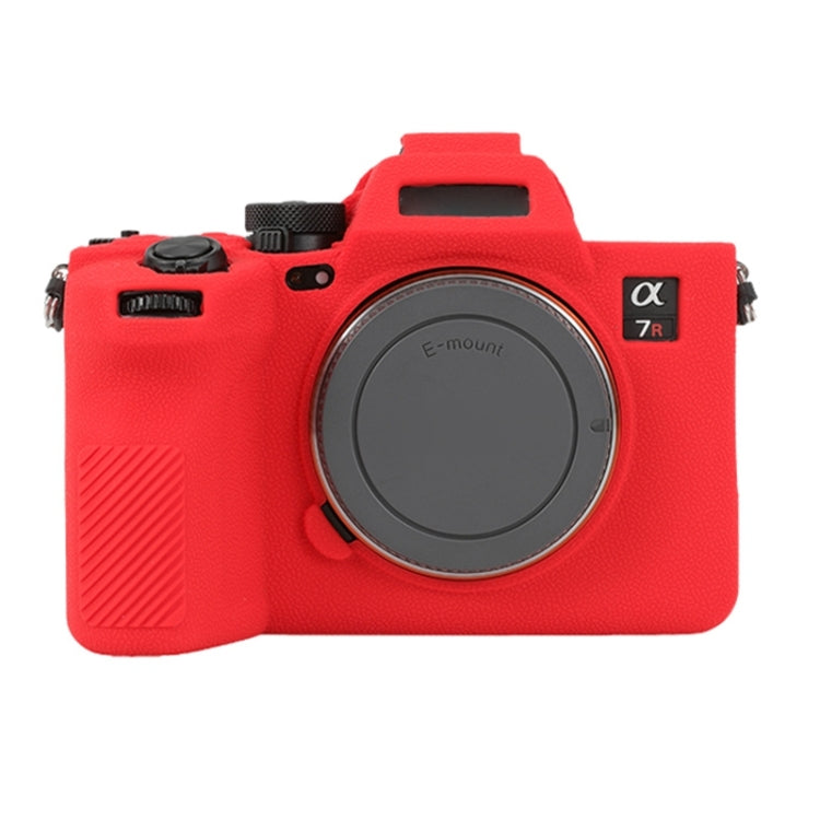 Frendorf | Für Sony ILCE7RM5 / A7R5 Litchi-Textur weiche Silikon-Schutzhülle (Rot)