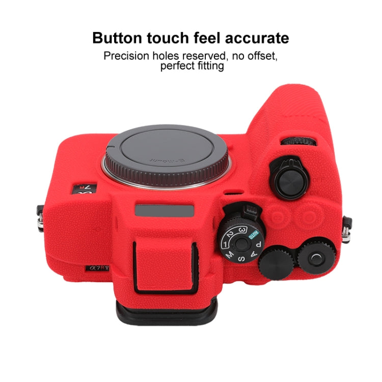 Frendorf | Für Sony ILCE7RM5 / A7R5 Litchi-Textur weiche Silikon-Schutzhülle (Rot)