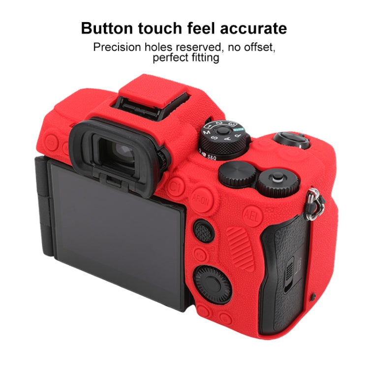 Frendorf | Für Sony ILCE7RM5 / A7R5 Litchi-Textur weiche Silikon-Schutzhülle (Rot)