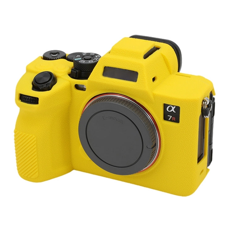 Frendorf | Für Sony ILCE7RM5 / A7R5 Litchi-Textur Weiche Silikon Schutzgehäuse (Gelb)