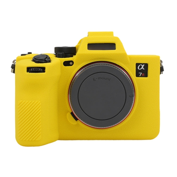 Frendorf | Für Sony ILCE7RM5 / A7R5 Litchi-Textur Weiche Silikon Schutzgehäuse (Gelb)