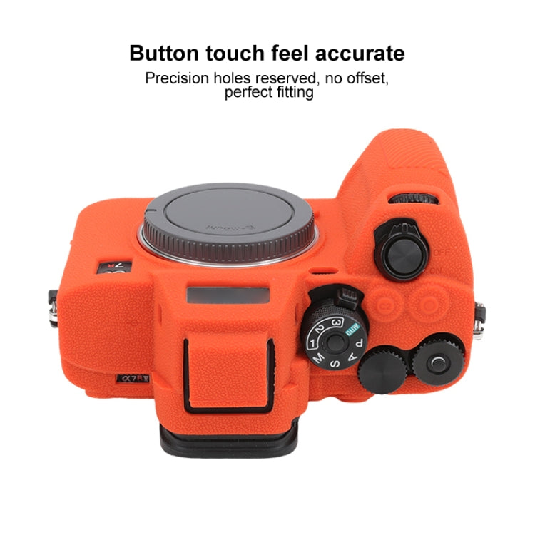 Frendorf | Voor Sony ILCE7RM5 / A7R5 Litchi Textuur Zachte Silicone Beschermcase (Oranje)