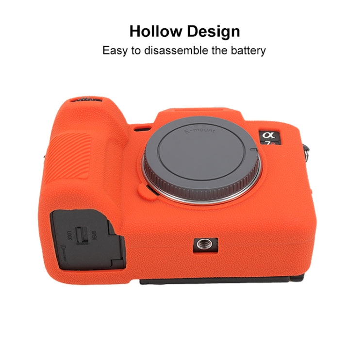 Frendorf | Voor Sony ILCE7RM5 / A7R5 Litchi Textuur Zachte Silicone Beschermcase (Oranje)