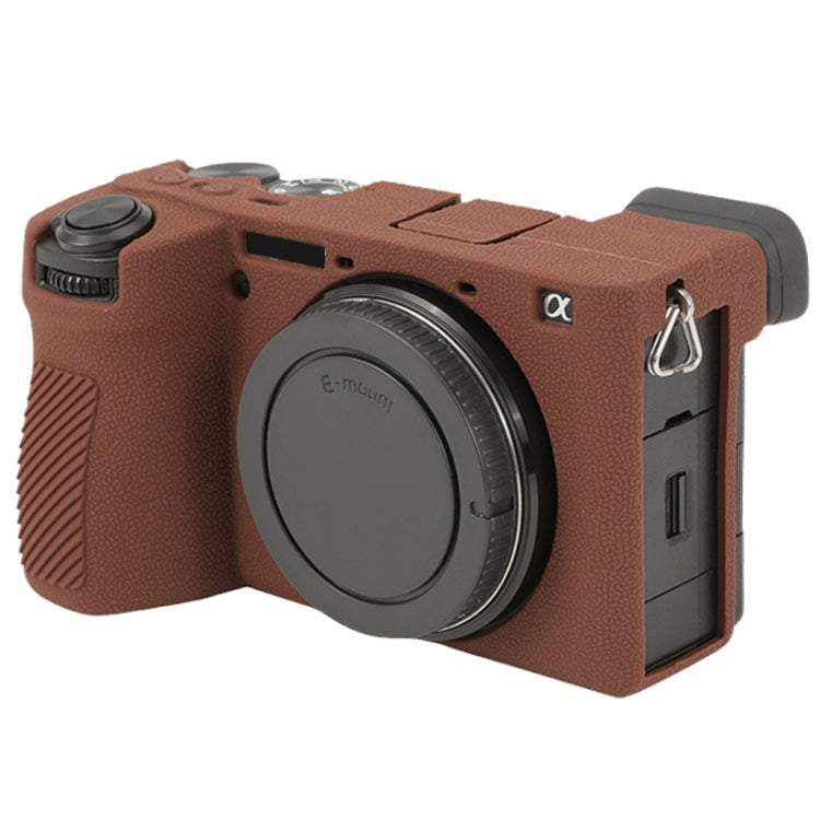 Frendorf | Voor Sony ILCE-6700 / A6700 Litchi Textuur Zachte Siliconen Beschermcase (Koffie)
