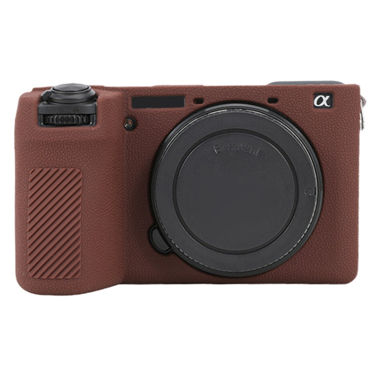 Frendorf | Voor Sony ILCE-6700 / A6700 Litchi Textuur Zachte Siliconen Beschermcase (Koffie)