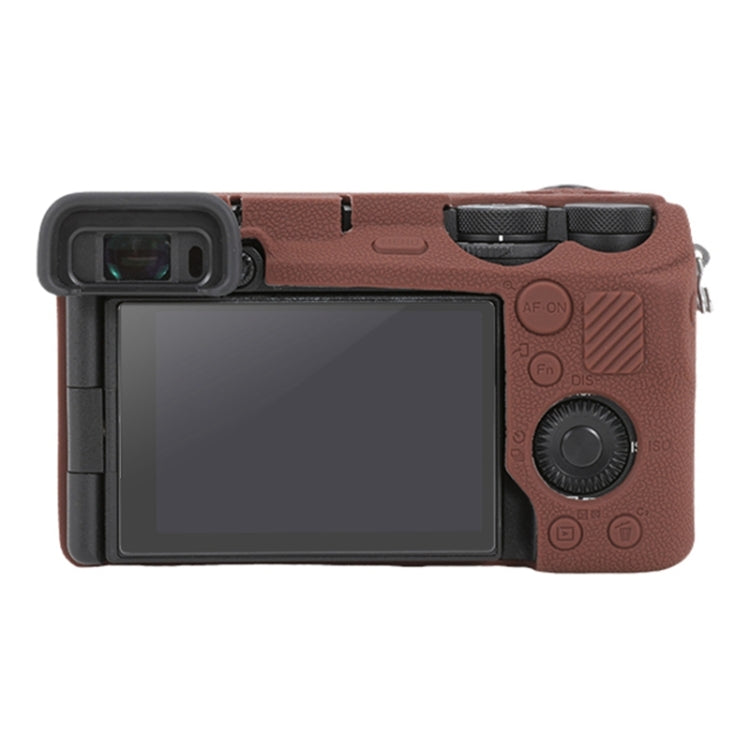 Frendorf | Voor Sony ILCE-6700 / A6700 Litchi Textuur Zachte Siliconen Beschermcase (Koffie)